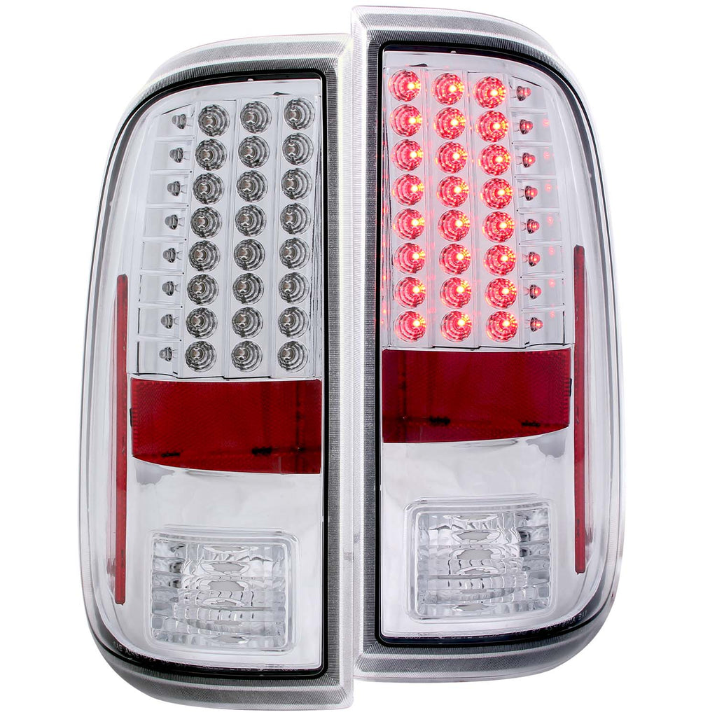ANZO USA-311128 | Tail Light Assembly; LED; Clear Lens; Chrome Housing;Pair