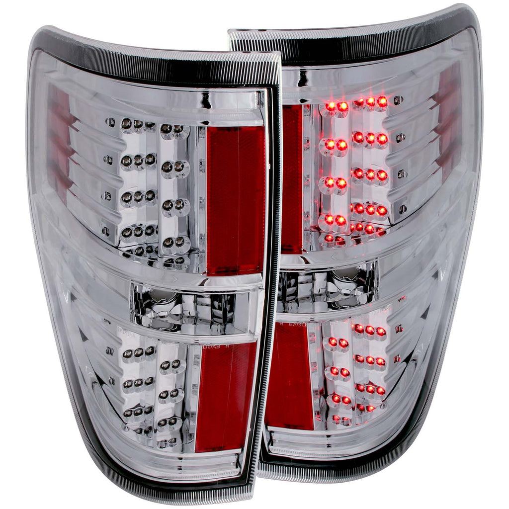 ANZO USA-311147 | Tail Light Assembly; LED; Red/White; Clear Lens; Chrome Housing;Pair