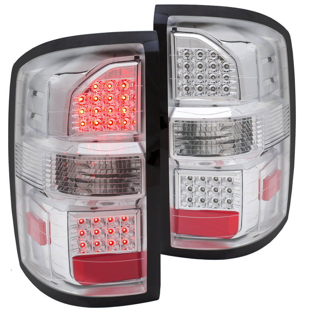 ANZO USA-311219 | Tail Light Assembly; LED; Clear Lens; Chrome Housing;Pair