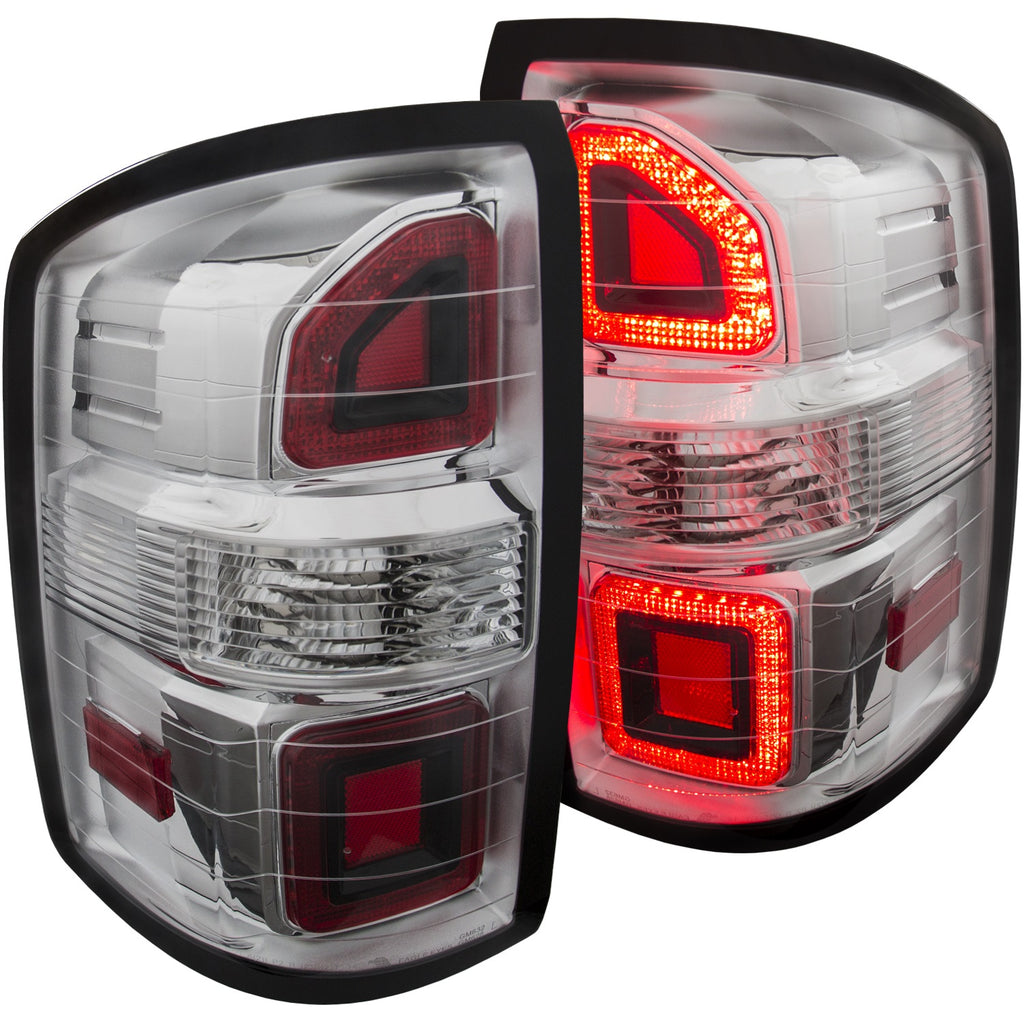 ANZO USA-311240 | Tail Light Assembly; LED; Clear Lens; Chrome Housing; G2;Pair