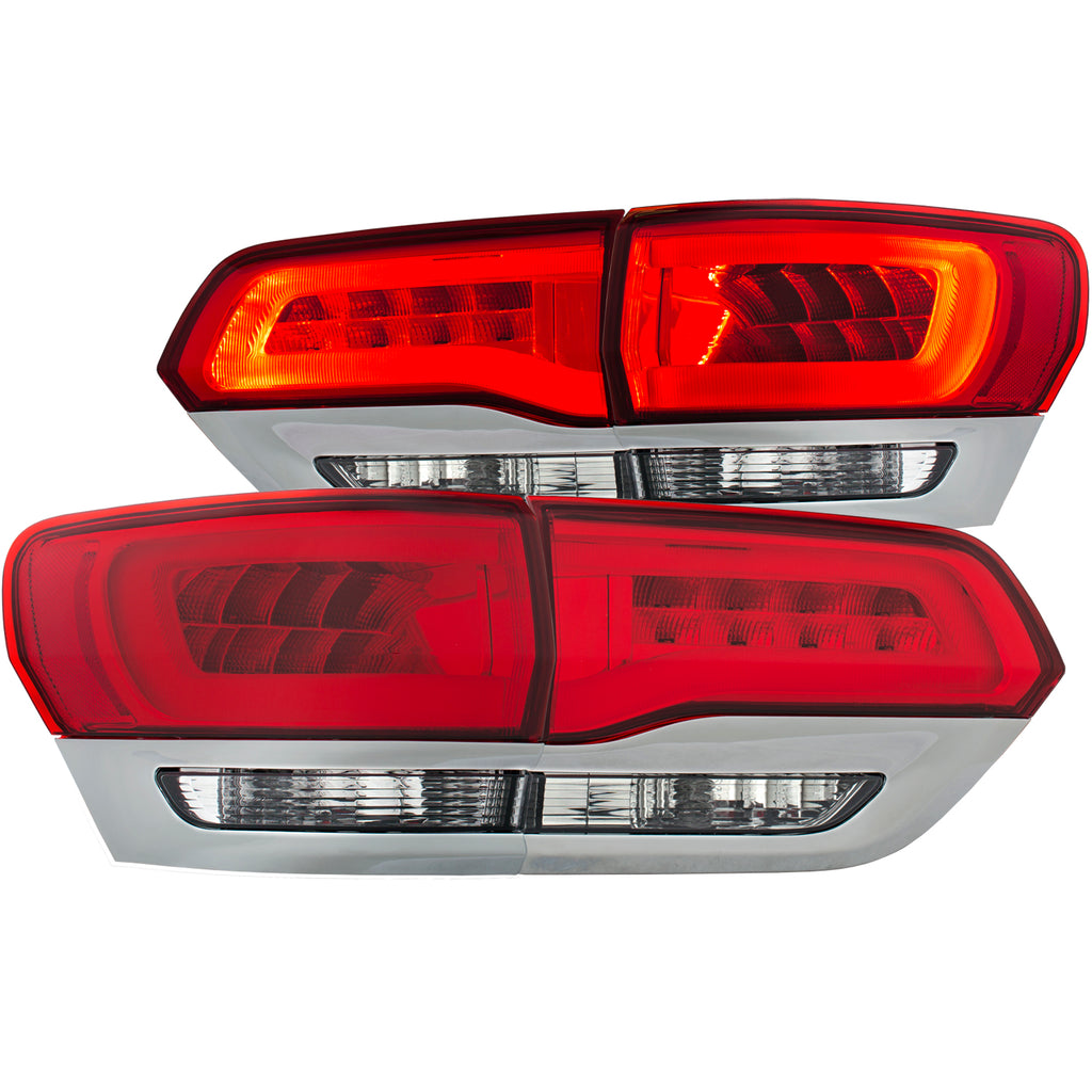 ANZO USA-311250 | Tail Light Assembly; LED; Red/Clear Lens; Chrome Housing;Pair