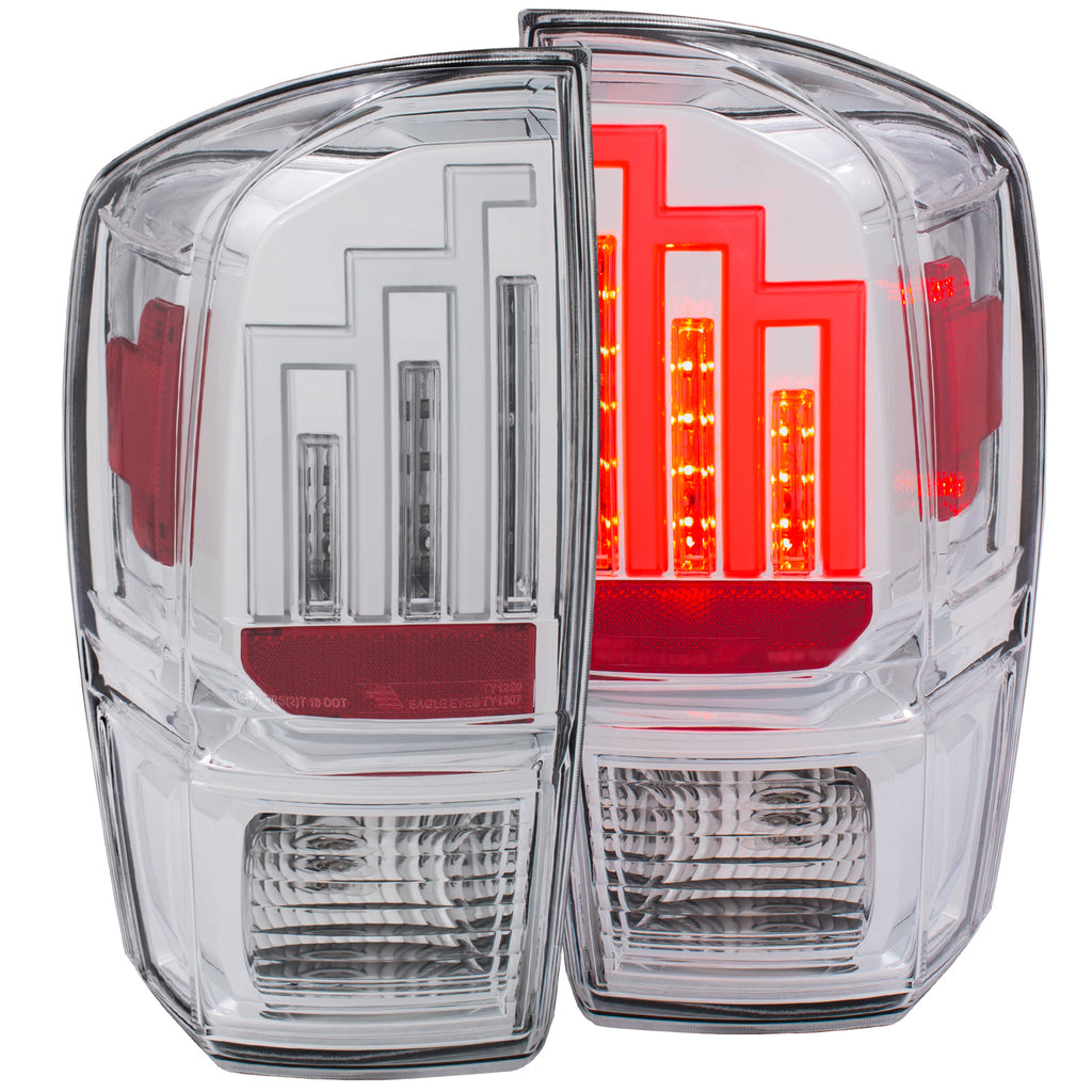 ANZO USA-311283 | Tail Light Assembly; LED; Clear Lens; Chrome Housing;Pair