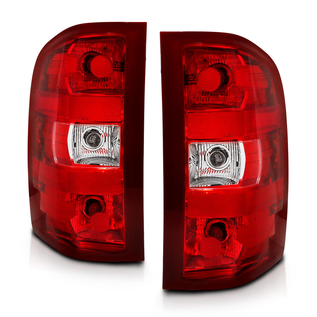 ANZO USA-311303 | Tail Light Assembly; Chrome Housing; Red/Clear Lens; Pair