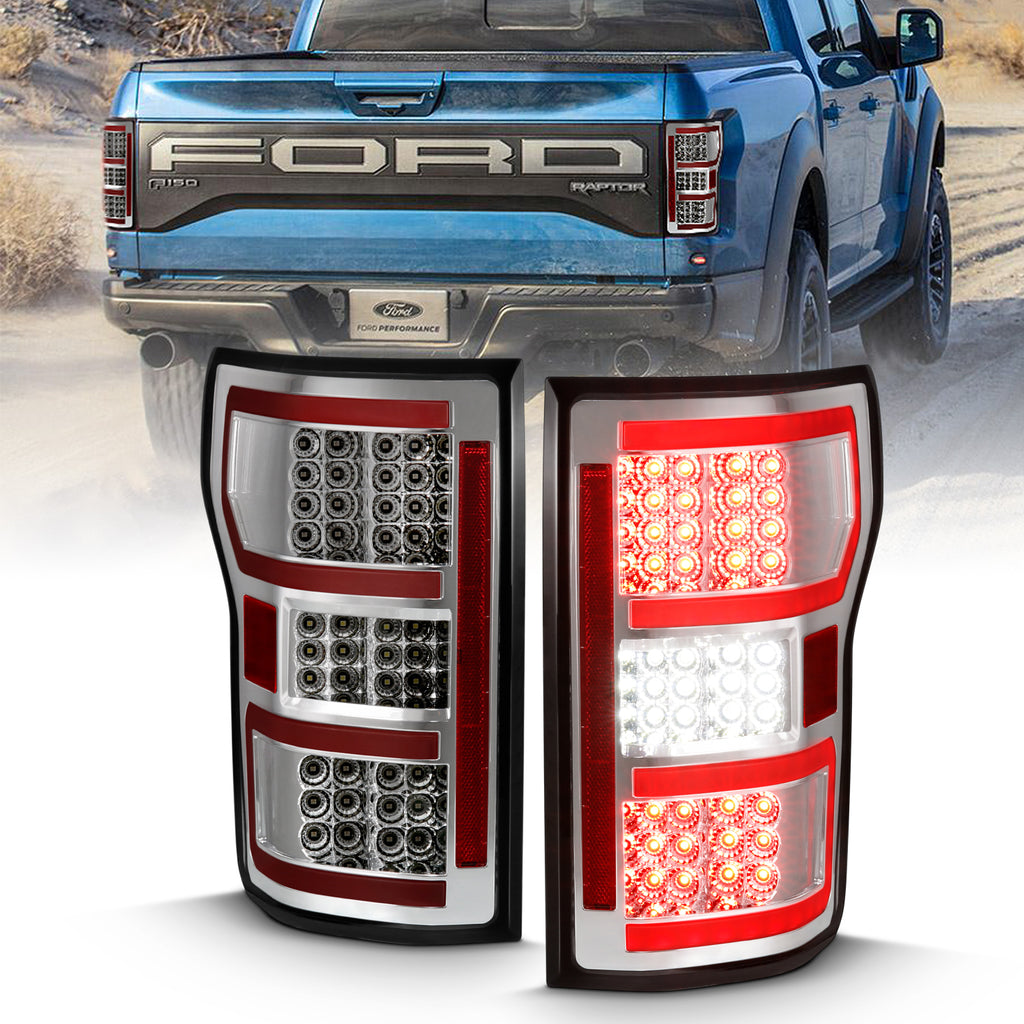 ANZO USA-311316 | LED Tail Lights LED TAILLIGHT CHROME (RED LIGHT BAR) (W/ SEQUENTIAL) Pair
