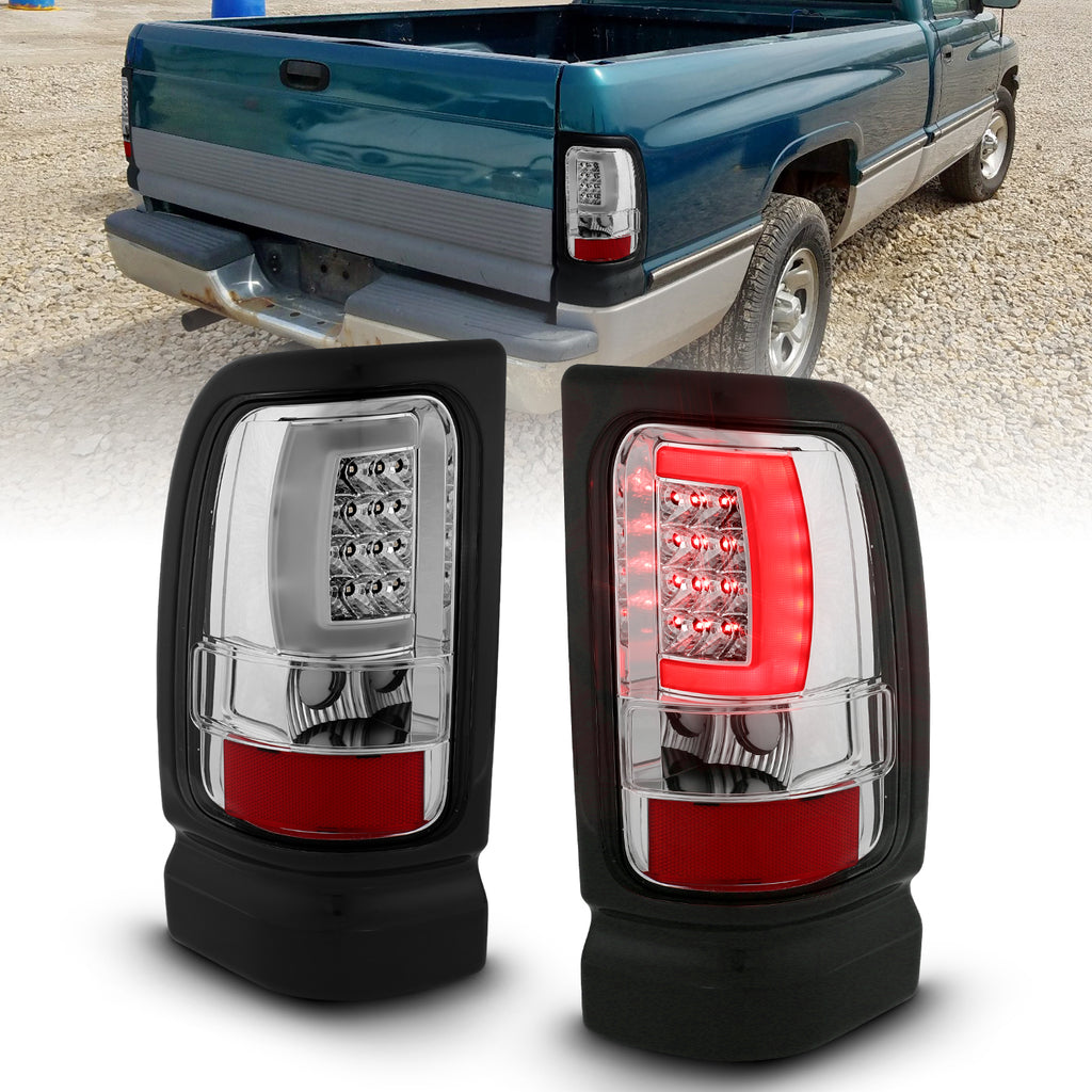 ANZO USA-311341 | Tail Light Assembly; LED; Chrome Housing; Clear Lens; Pair