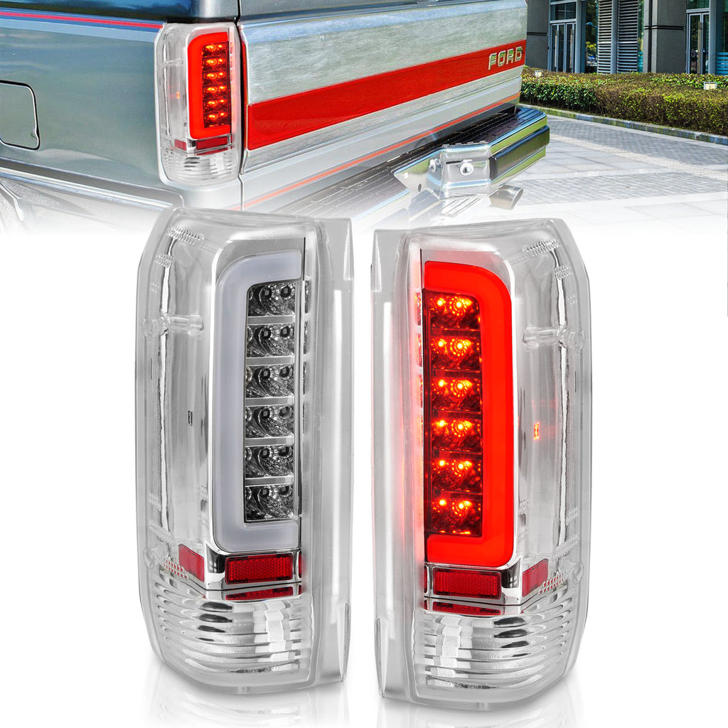 ANZO USA-311352 | Tail Light Assembly; LED; Chrome Housing; Clear Lens; Pair
