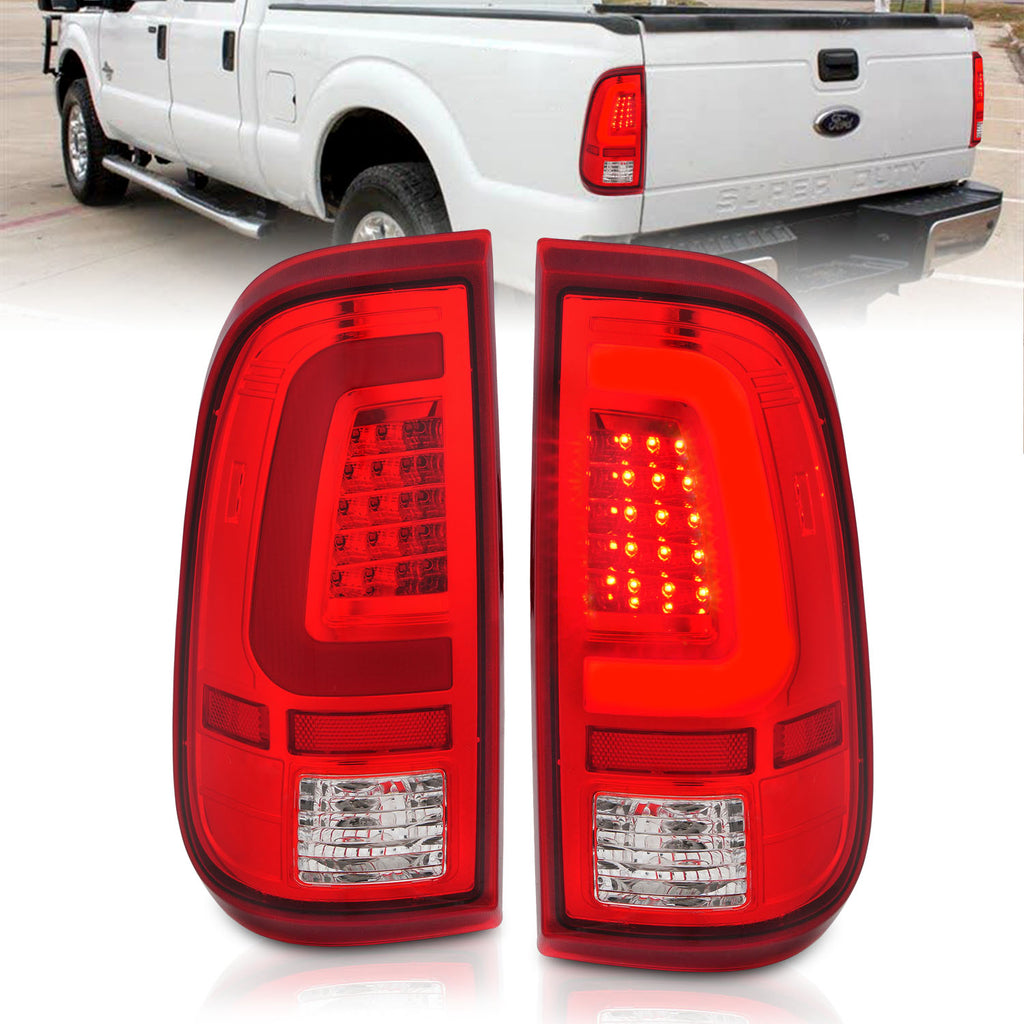 ANZO USA-311358 | Tail Light Assembly; LED; Chrome Housing; Red/Clear Lens; Pair