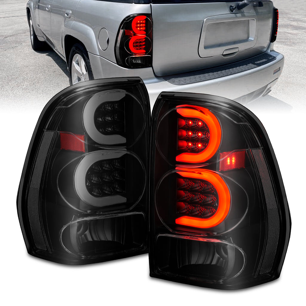 ANZO USA-311372 | Tail Light Assembly; LED; w/ Light Bar Style; Black Housing; Smoke Lens; Pair