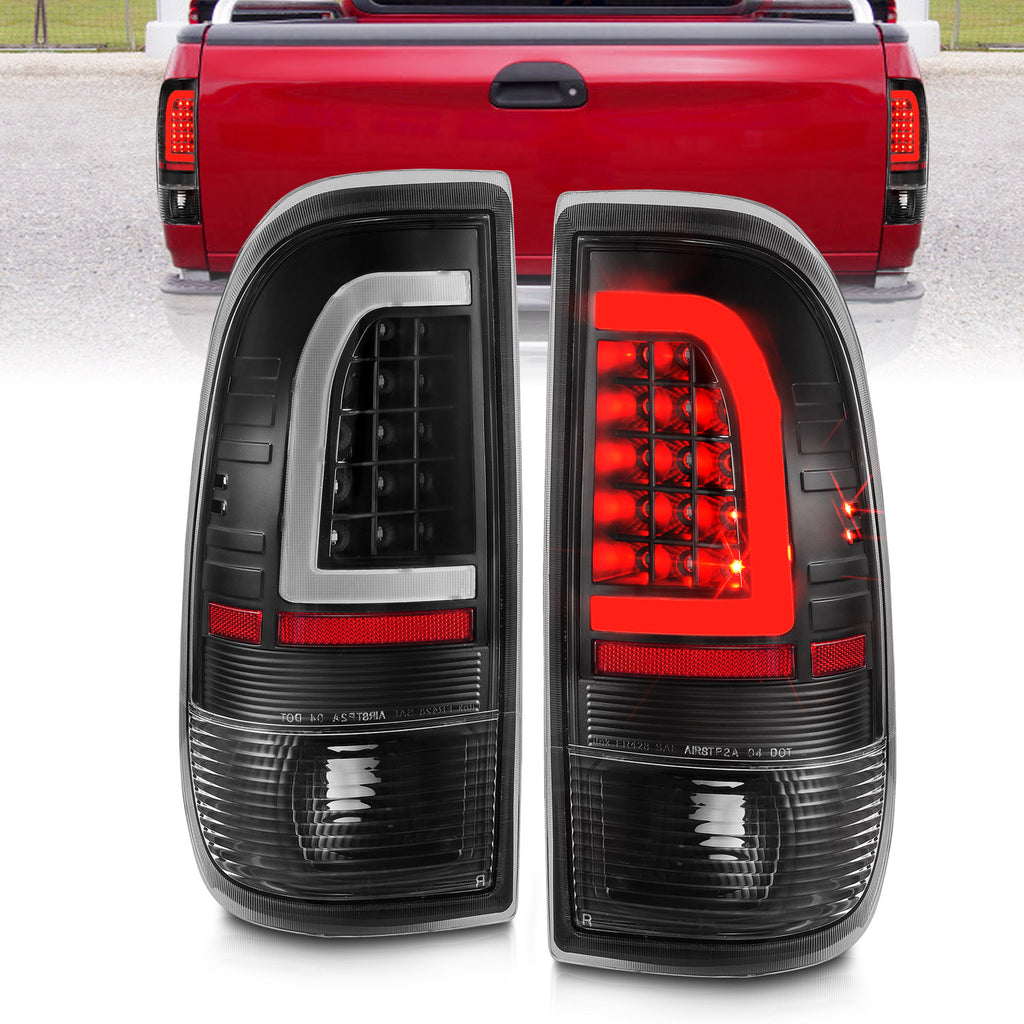 ANZO USA-311377 | Tail Light Assembly; LED; w/ Light Bar Style; Black Housing; Clear Lens; Pair