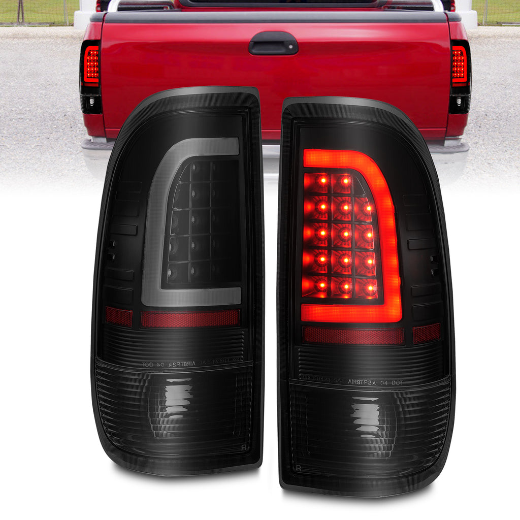 ANZO USA-311378 | Tail Light Assembly; LED; w/ Light Bar Style; Black Housing; Smoke Lens; Pair