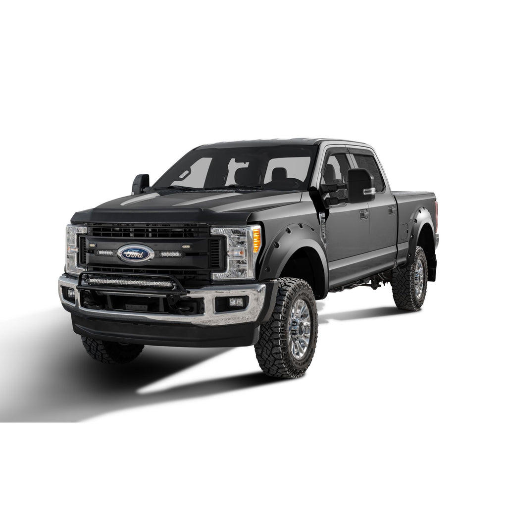 Bushwacker 20942-82 Pocket/Rivet Style Color Matched Shadow Black 4-Piece Fender Flare Set for 2017-2022 Ford F-250/F-350 Super Duty