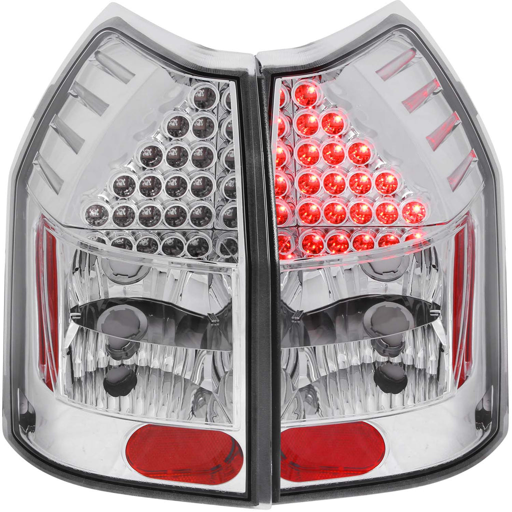 ANZO USA-321016 | Tail Light Assembly; LED; Clear Lens; Chrome Housing;Pair