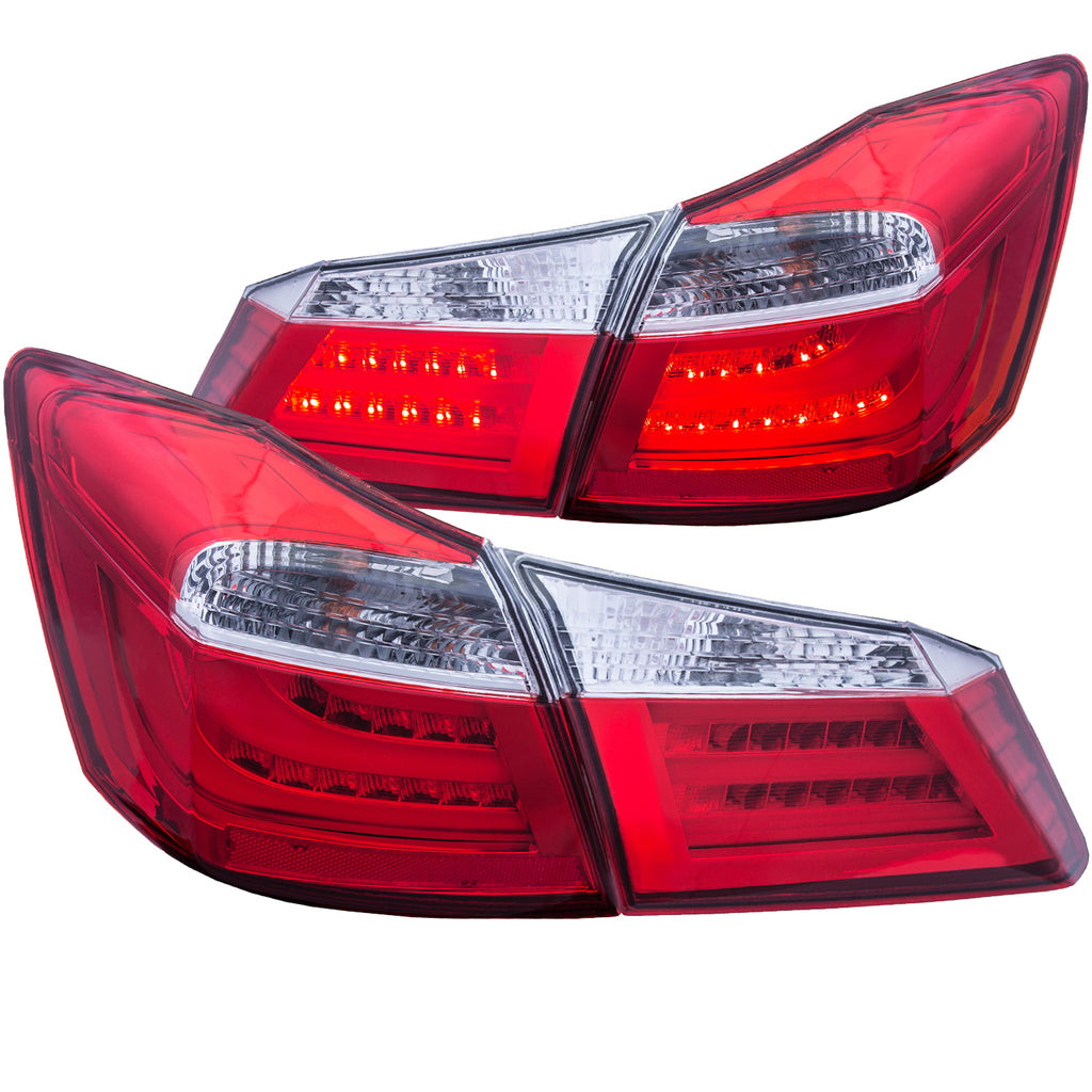 ANZO USA-321316 | Tail Light Assembly; LED; Red/Clear Lens;Pair 4 Pc.;