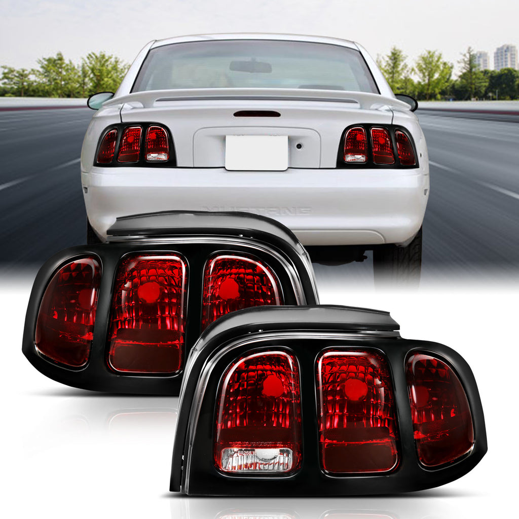 ANZO USA-321350 | Tail Light Assembly; Black Housing; Dark Red/Clear Lens; Pair