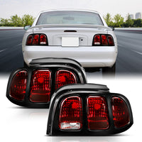 ANZO USA-321350 | Tail Light Assembly; Black Housing; Dark Red/Clear Lens; Pair