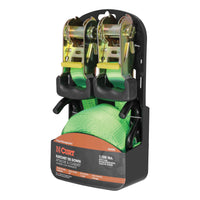 16' Lime Green Cargo Straps with S-Hooks (1100 lbs 2-Pack)