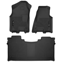 Husky Liners 54608 | Husky Liners Front & 2nd Seat Floor Liners, Fits 19-C RAM 1500 CREW X-ACT CONTOUR SERIES BLACK FRONT & 2ND ROW FLOOR LINERS