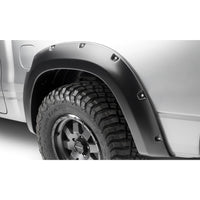 Bushwacker 50054-02 Black Pocket/Rivet Style Smooth Finish Rear Fender Flares for 2019-2022 Ram 1500; Will not fit Rebel and TRX models