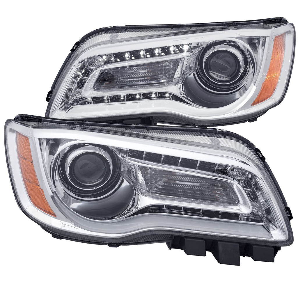 ANZO USA-121494 | Projector Headlight Set; Clear Lens; Chrome Housing;Pair w/Plank Style Design;