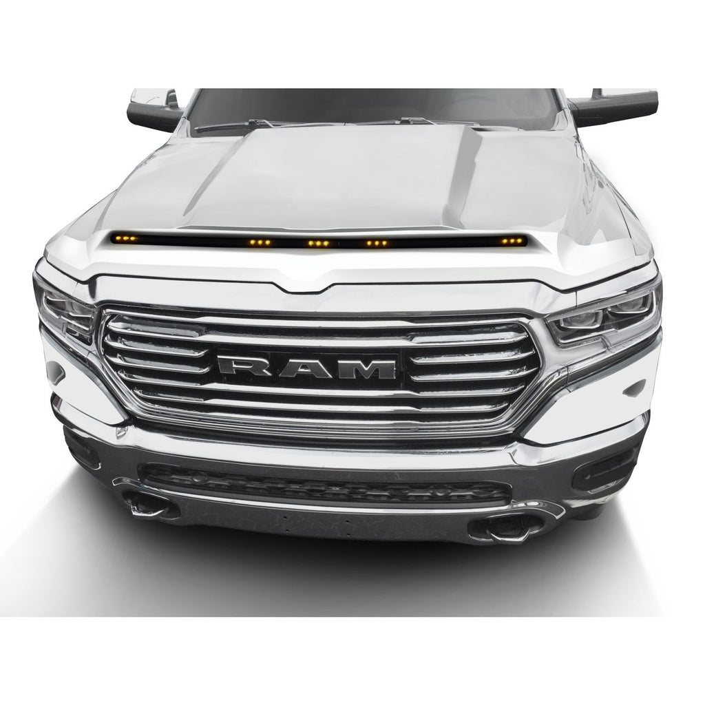 Auto Ventshade 753163-PWD Aeroskin LightShield Color Hood Protector Ivory Pearl Tri-Coat for 2019-2022 Ram 1500; Will not fit Rebel and TRX models