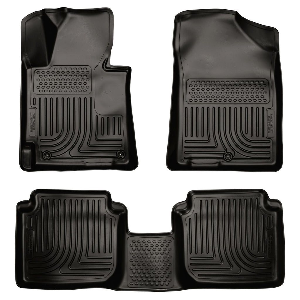 Husky Liners 98891 | Husky Liners Front & 2nd Seat Floor Liners, Fits 11-13 ELANTRA CUSTOM MOLDED FRONT/2ND SEAT FLOOR LINERS BLACK