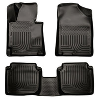 Husky Liners 98891 | Husky Liners Front & 2nd Seat Floor Liners, Fits 11-13 ELANTRA CUSTOM MOLDED FRONT/2ND SEAT FLOOR LINERS BLACK