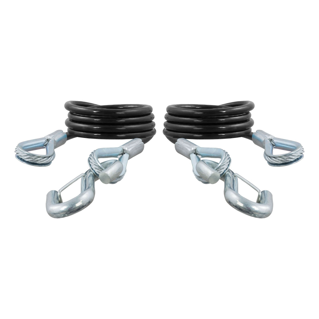 43-7/8" Safety Cables with 2 Snap Hooks (3500 lbs Vinyl-Coated 2-Pack)