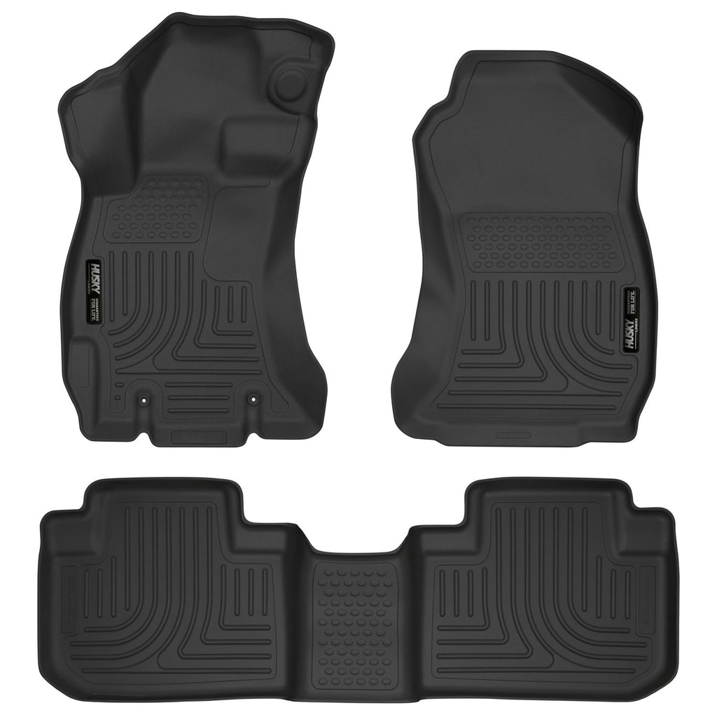 Husky Liners 99881 | Husky Liners Front & 2nd Seat Floor Liners, Fits 14-17 FORESTER FRONT/2ND SEAT LINERS WEATHERBEATER BLACK