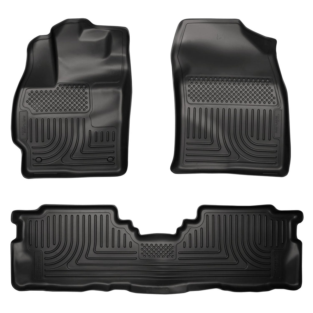 Husky Liners 98911 | Husky Liners Front & 2nd Seat Floor Liners, Fits 12-16 PRIUS V CUSTOM MOLDED FRONT & 2ND SEAT FLOOR LINERS BLACK