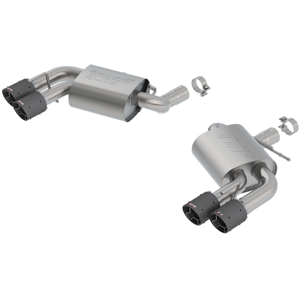 Borla 11920CF | Borla S-Type Axle-Back Exhaust System for 2016-2021 Chevrolet Camaro SS 6.2L V8 Automatic; Manual Transmission; 2-Door equipped with Dual Mode Exhaust (NPP) or Dual Split Rear Exit bumper.