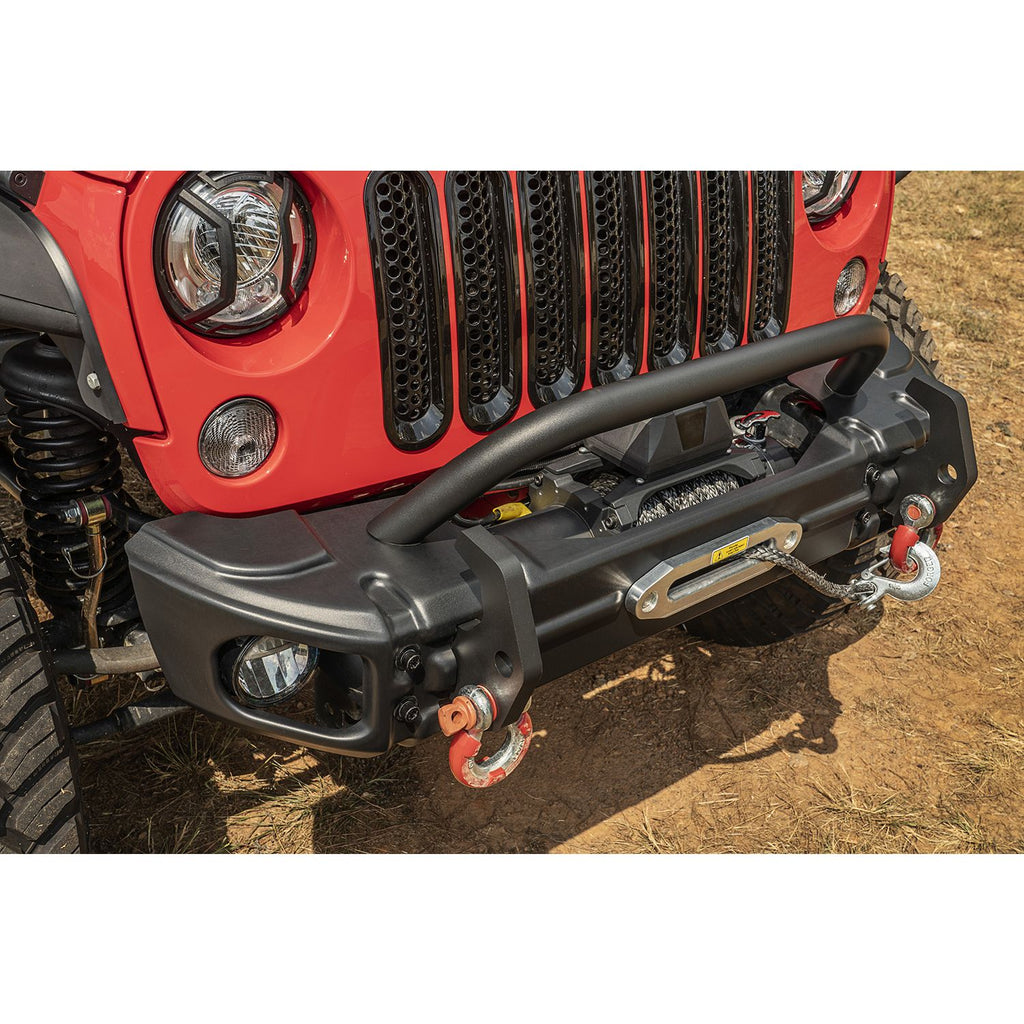 Arcus Front Bumper Tube Overrider Black; 07-18 Jeep Wrangler JK