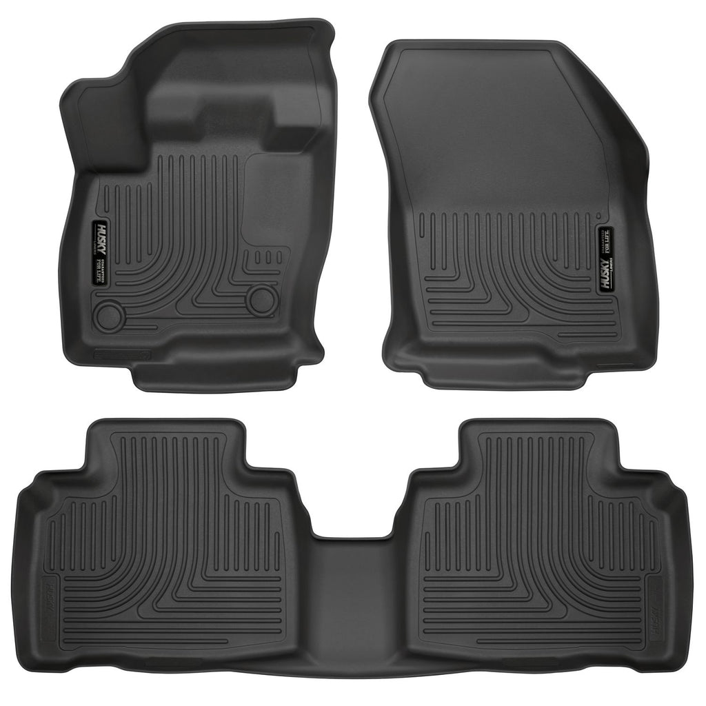 Husky Liners 98781 | Husky Liners Front & 2nd Seat Floor Liners, Fits 15-C EDGE FRONT & 2ND SEAT FLOOR LINERS WEATHERBEATER BLACK