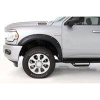 Bushwacker 50065-02 Black Pocket/Rivet Style Smooth Finish Front Fender Flares for 2019-2022 Ram 2500/3500 Includes Dually