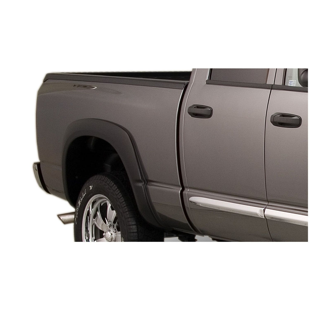 Bushwacker 50028-02 Black OE-Style Smooth Finish Rear Fender Flares for 2006-2008 Dodge Ram 1500; 2006-2009 Ram 2500 3500; Fits 97.9/98.3 In. Bed
