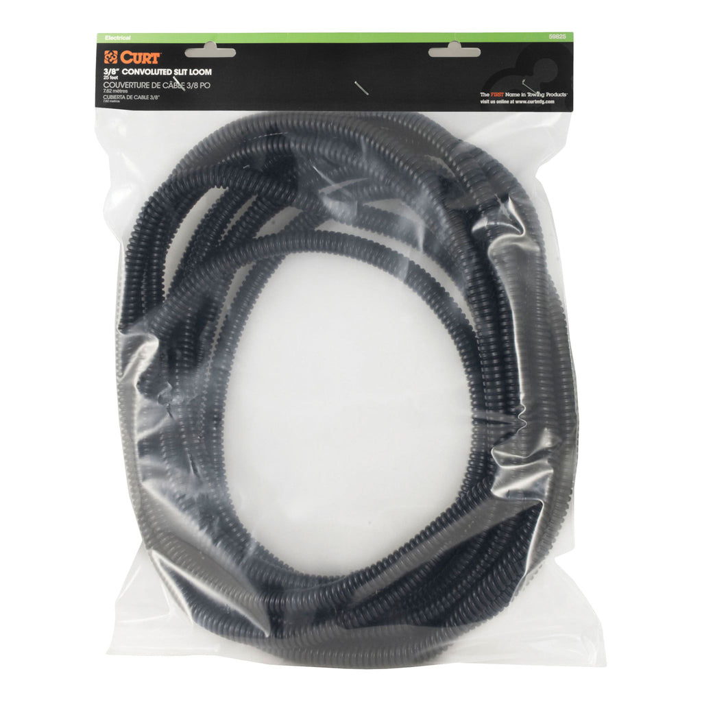 3/8" x 25' Convoluted Slit Loom Tubing (Packaged)
