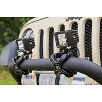 Rugged Ridge 15210.02 | X-Clamp and Square LED Light Kit, Large, Black, 2 Pieces