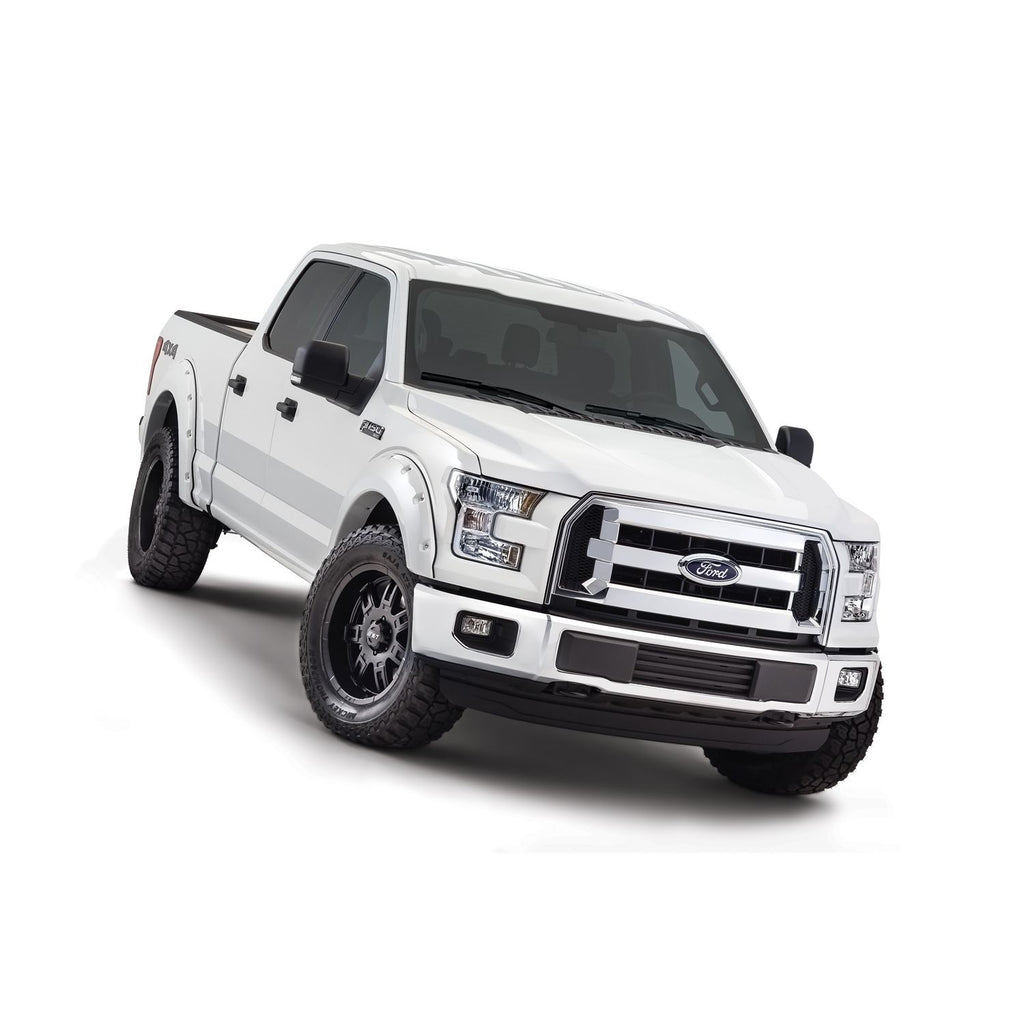 Bushwacker 20935-12 Pocket/Rivet Style Color Matched Oxford White 4-Piece Fender Flare Set for 2016-2017 Ford F-150 (Excludes Models w/Tech Package)