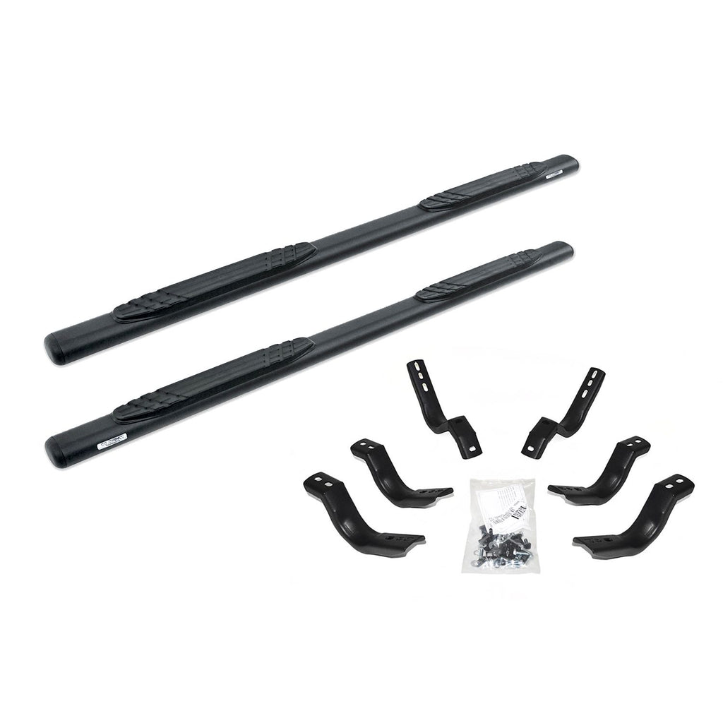 Go Rhino - 684434680T - 4in OE Xtreme SideSteps Kit - Textured Black + 4 Brackets Per Side (Gas Only)