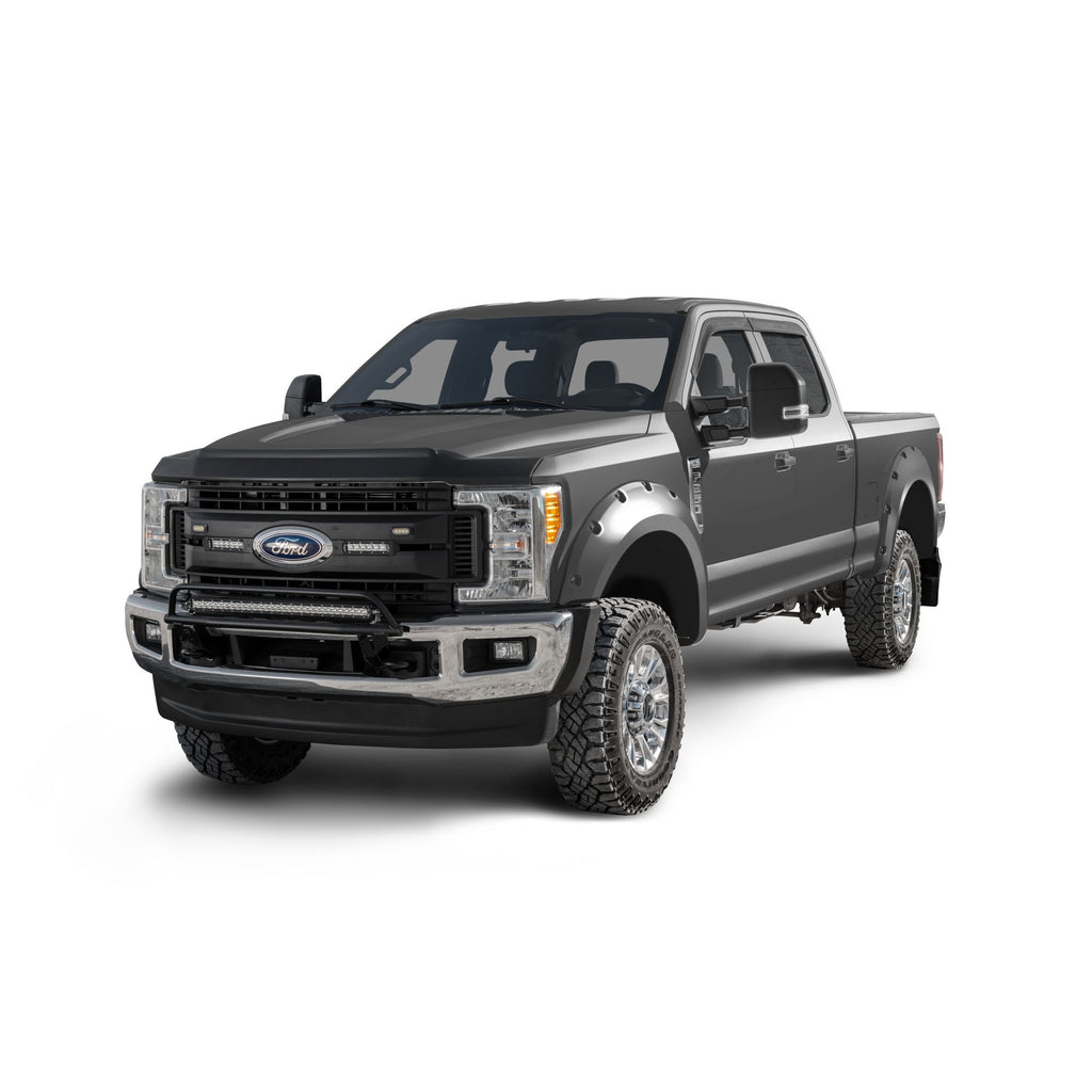 Bushwacker 20942-6A Pocket/Rivet Style Color Matched Magnetic Grey Metallic 4-Piece Fender Flare Set for 2017-2022 Ford F-250/F-350 Super Duty