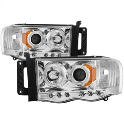 ( Spyder ) - Projector Headlights - LED Halo - LED ( Replaceable LEDs ) - Chrome - High H1 (Included) - Low H1 (Included)