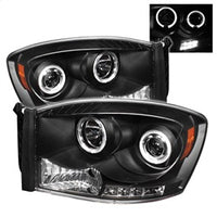 ( Spyder ) - Projector Headlights - LED Halo - LED ( Replaceable LEDs ) - Black - High H1 (Included) - Low H1 (Included)