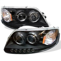 ( Spyder ) - LED Halo - Amber Reflector - LED ( Replaceable LEDs ) - Black - High 9005 (Included) - Low H3 (Included)