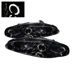 ( Spyder ) - Projector Headlights - LED Halo - Smoke - High H1 (Included) - Low H1 (Included)