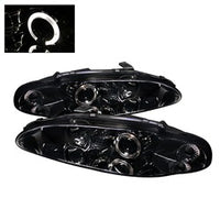 ( Spyder ) - Projector Headlights - LED Halo - Smoke - High H1 (Included) - Low H1 (Included)