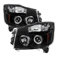 ( Spyder ) - Projector Headlights - LED Halo - LED ( Replaceable LEDs ) - Black - High H1 (Included) - Low 9006 (Not Included)