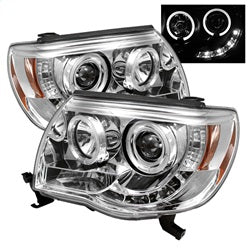 ( Spyder ) - Projector Headlights - LED Halo - LED ( Replaceable LEDs ) - Chrome - High H1 (Included) - Low H1 (Included)