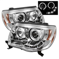 ( Spyder ) - Projector Headlights - LED Halo - LED ( Replaceable LEDs ) - Chrome - High H1 (Included) - Low H1 (Included)