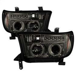 ( Spyder ) - Projector Headlights - Eliminates AFS function - LED Halo - LED ( Replaceable LEDs ) - Smoke - High H1 (Included) - Low H1 (Included)