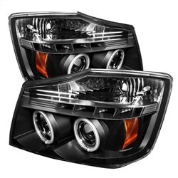 ( Spyder ) - Projector Headlights - CCFL Halo - LED ( Replaceable LEDs ) - Black - High H1 (Included) - Low 9006 (Not Included)