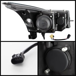 ( Spyder ) - Projector Headlights - Light Tube DRL - Black - High H1 (Included) - Low H7 (Included)